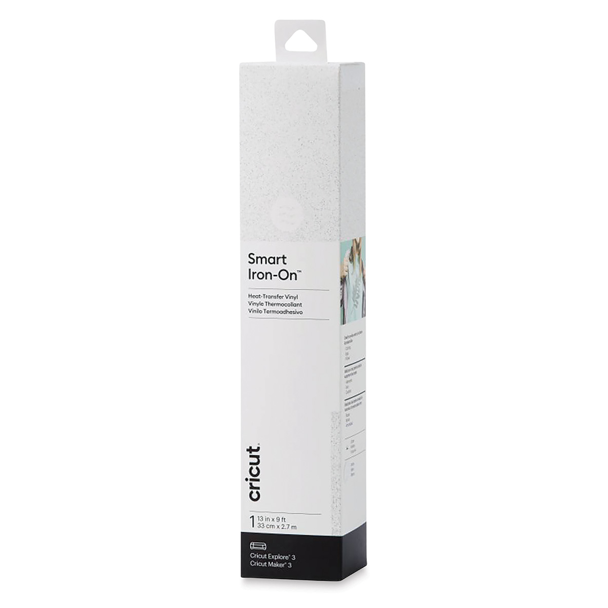Cricut Smart Iron-On Heat Transfer Vinyl - White Glitter, 13" x 9 ft, Roll