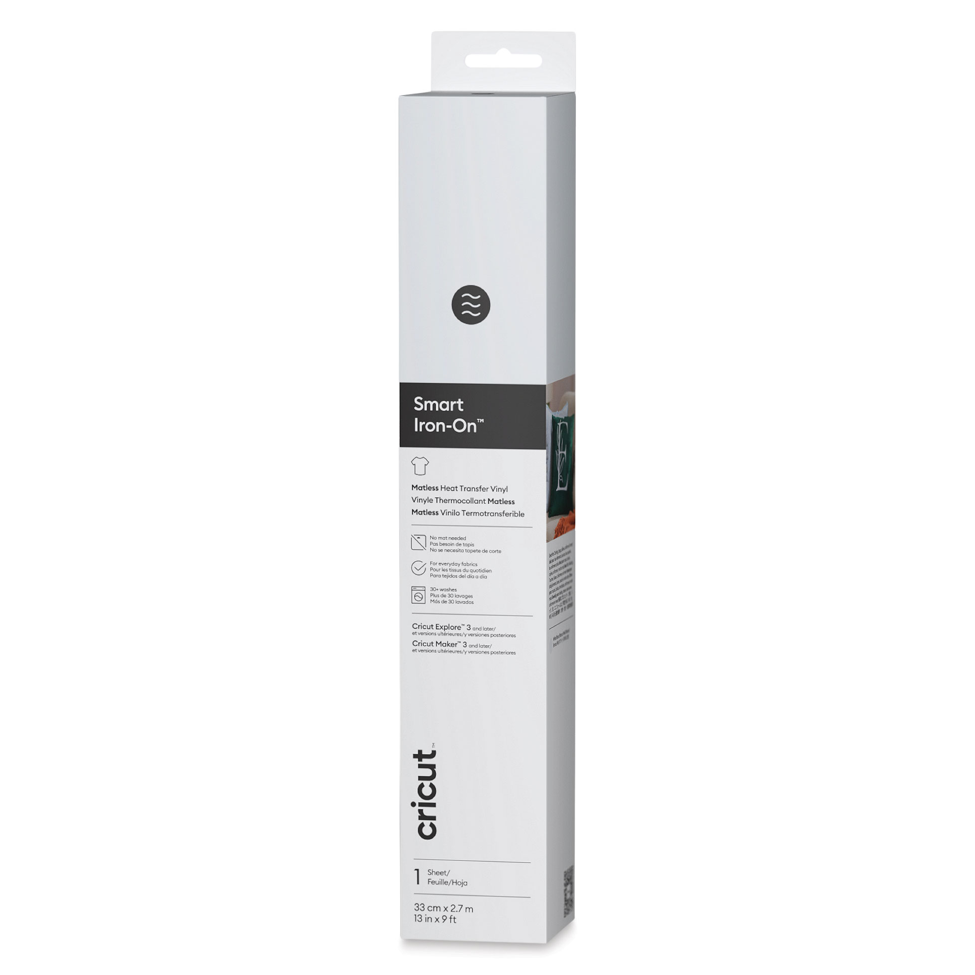 Cricut Smart Iron-On Heat Transfer Vinyl - White, 13" x 9 ft, Roll