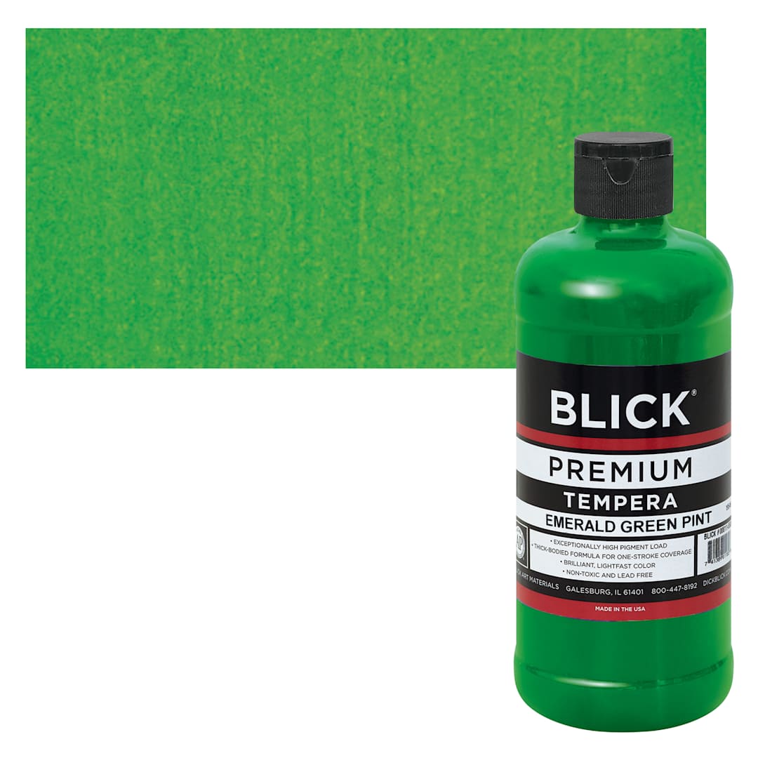 Open in modal - Blick Premium Grade Tempera - Emerald Green, Pint and swatch