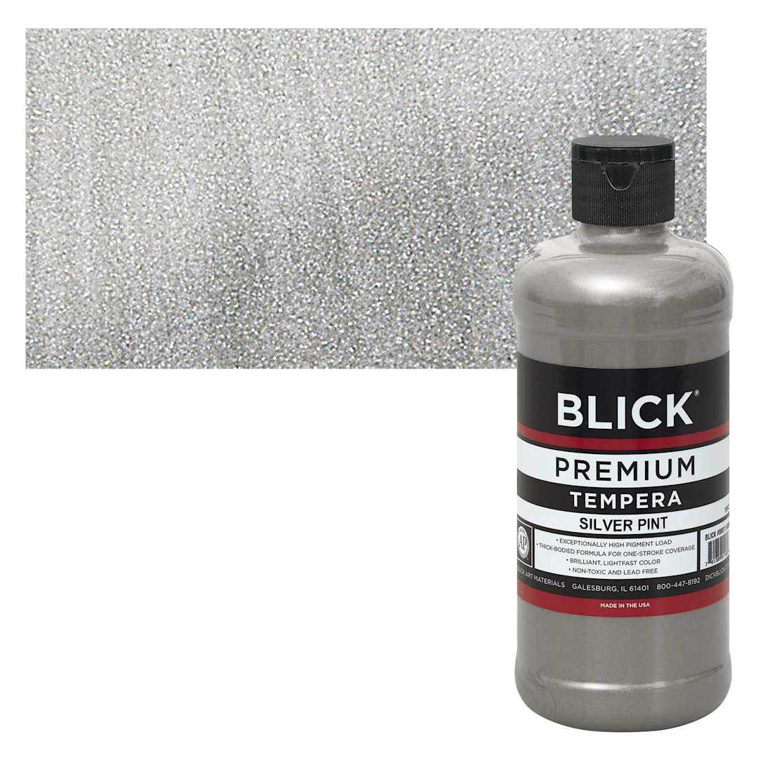 Open in modal - Blick Premium Grade Tempera - Silver, Pint and swatch