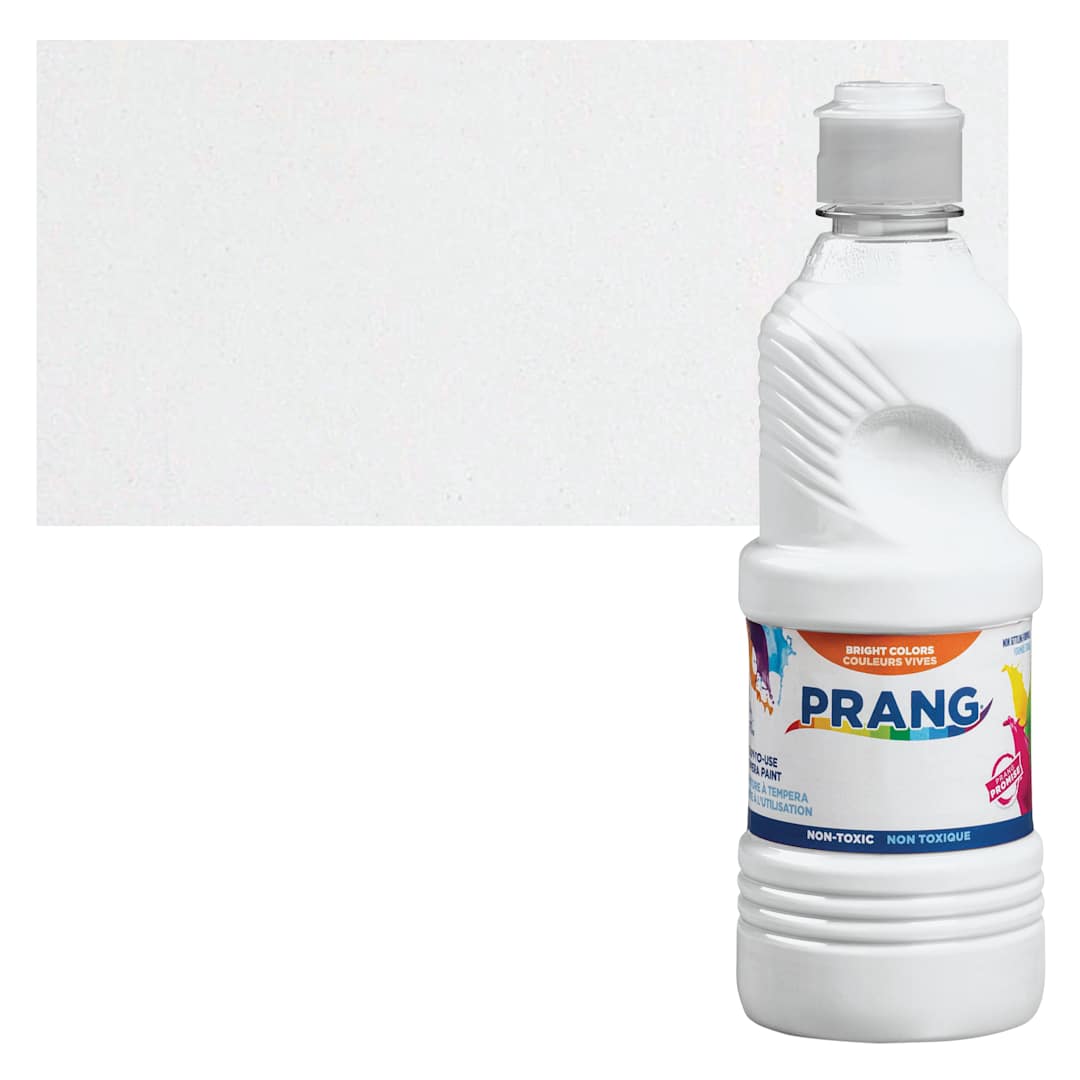 Open in modal - Prang Ready-To-Use Tempera Paint - White, 32 oz bottle and swatch