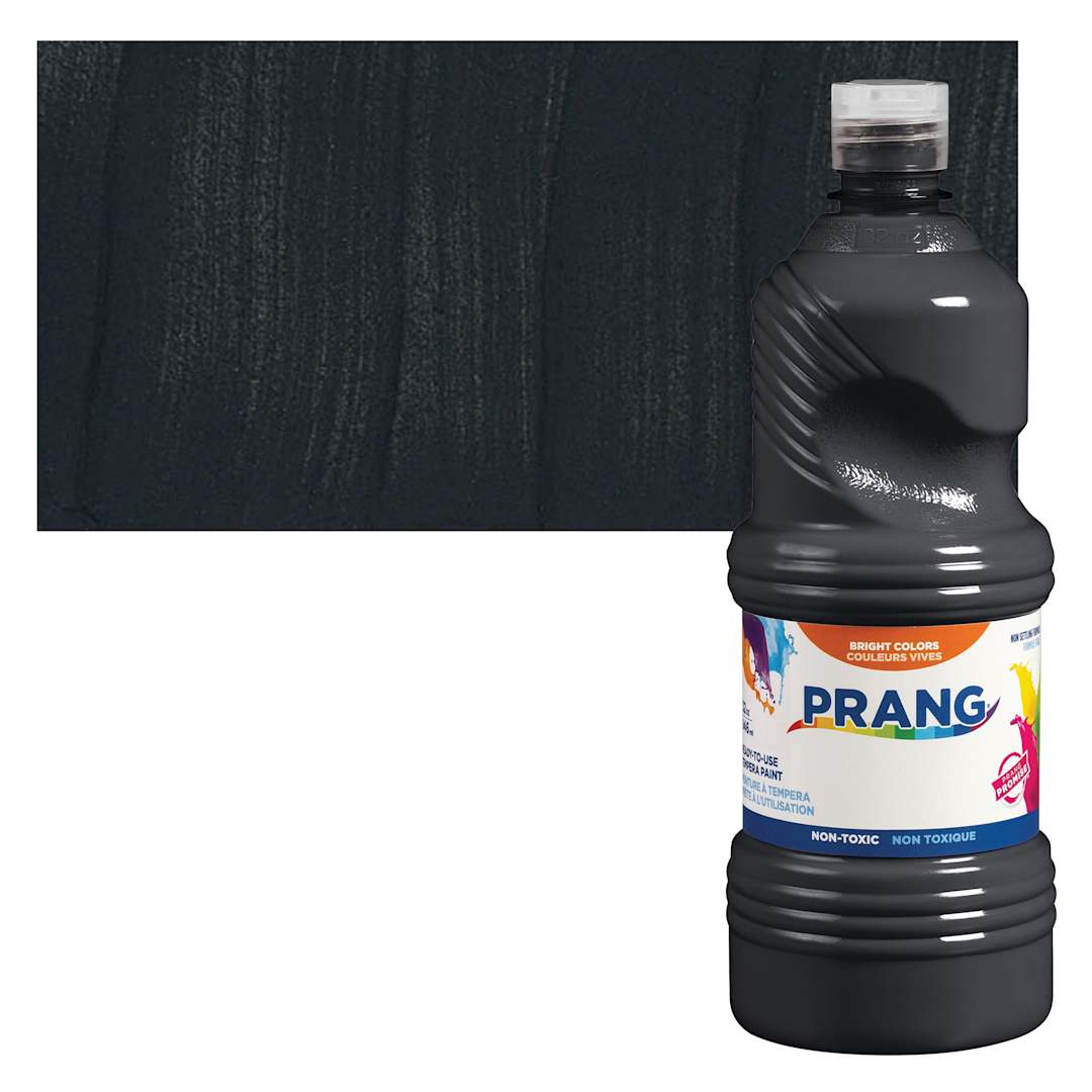 Open in modal - Prang Ready-To-Use Tempera Paint - Black, 32 oz bottle and swatch