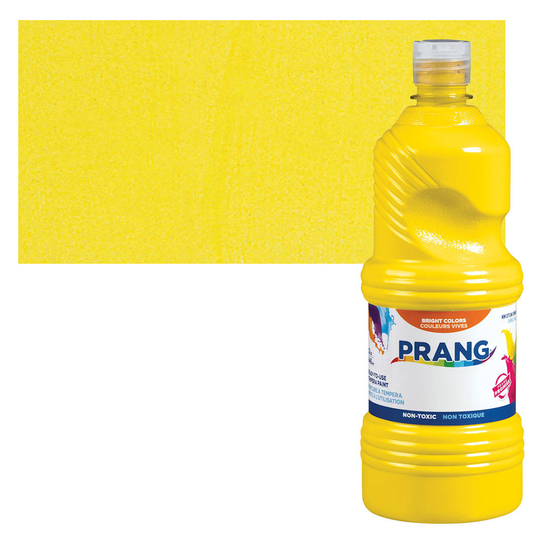 Open in modal - Prang Ready-To-Use Tempera Paint - Yellow, 32 oz bottle and swatch