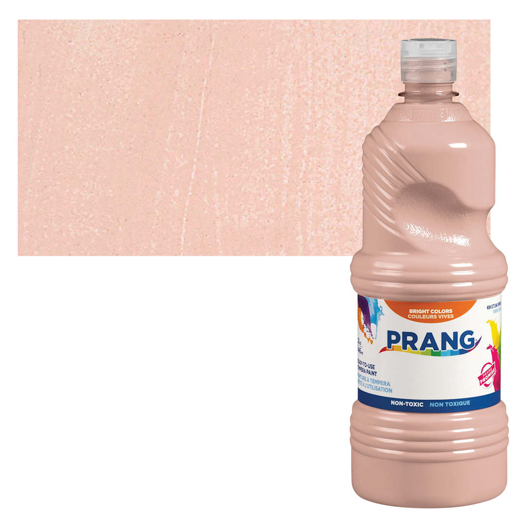 Open in modal - Prang Ready-To-Use Tempera Paint - Peach, 32 oz bottle and swatch