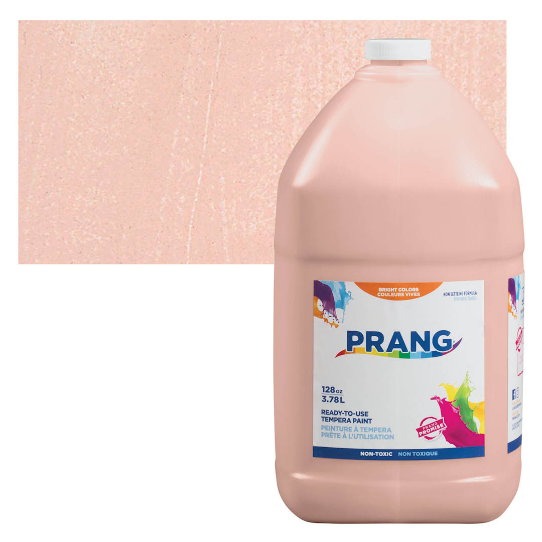 Open in modal - Prang Ready-To-Use Tempera Paint - Peach, Gallon bottle and swatch