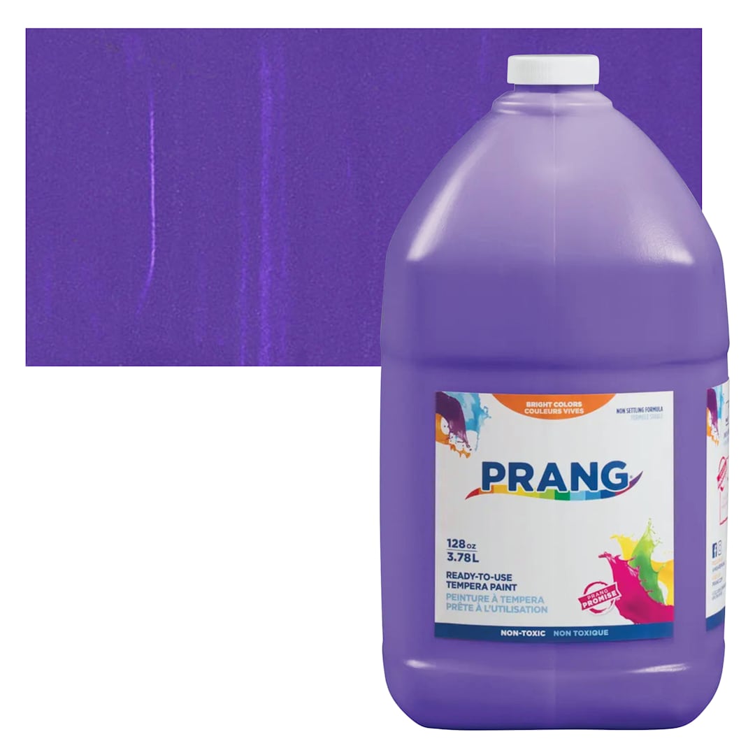 Open in modal - Prang Ready-To-Use Tempera Paint - Violet, Gallon bottle and swatch