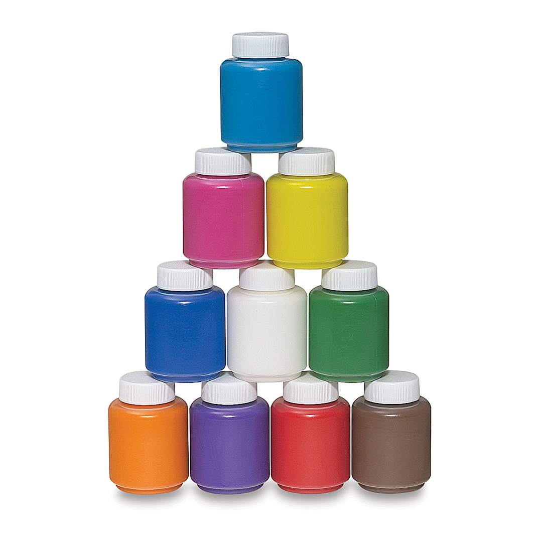 Open in modal - Crayola Washable Kids' Paints - Classic Colors, Set of 10, jars stacked