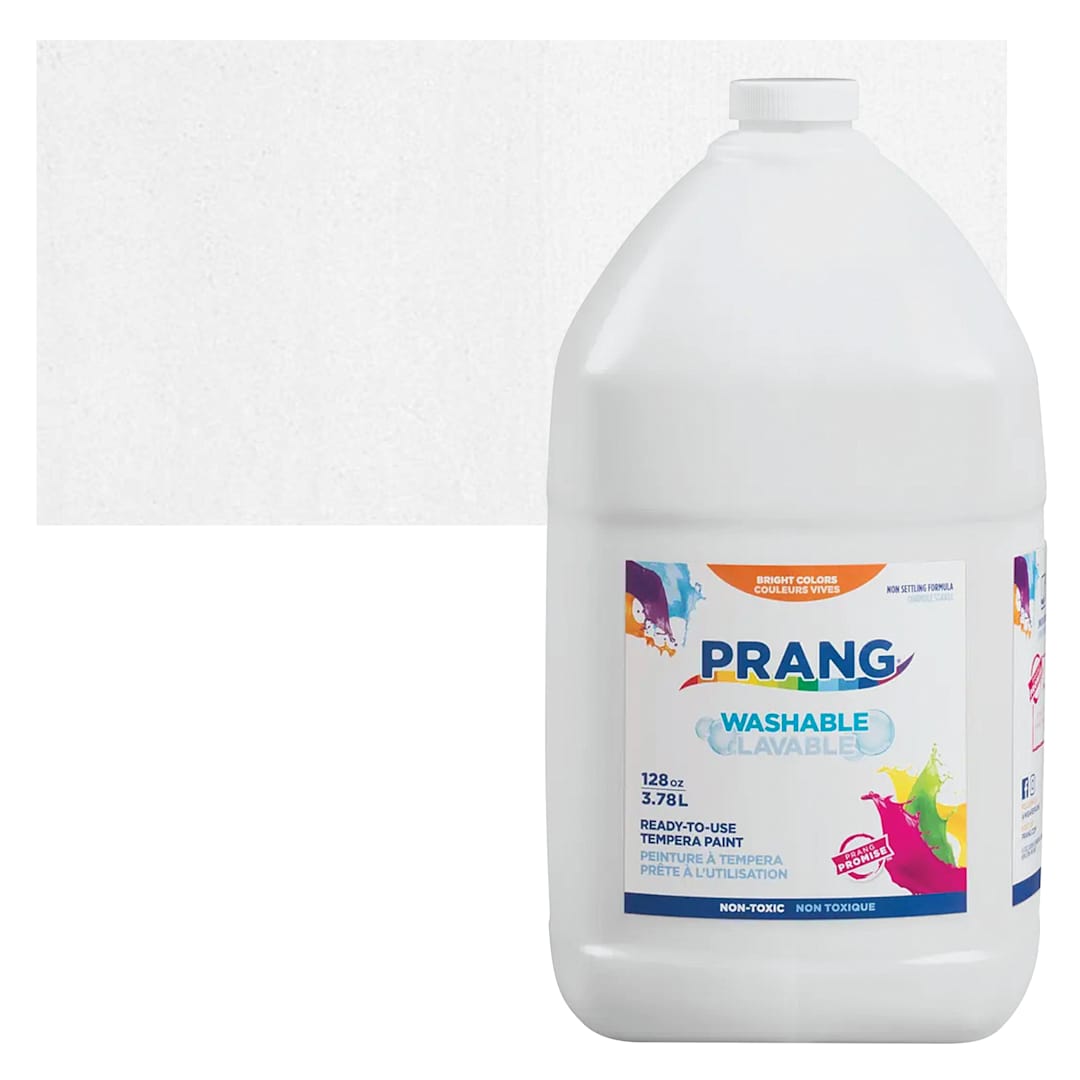 Open in modal - Prang Ready-To-Use Washable Tempera Paint - White, Gallon and swatch