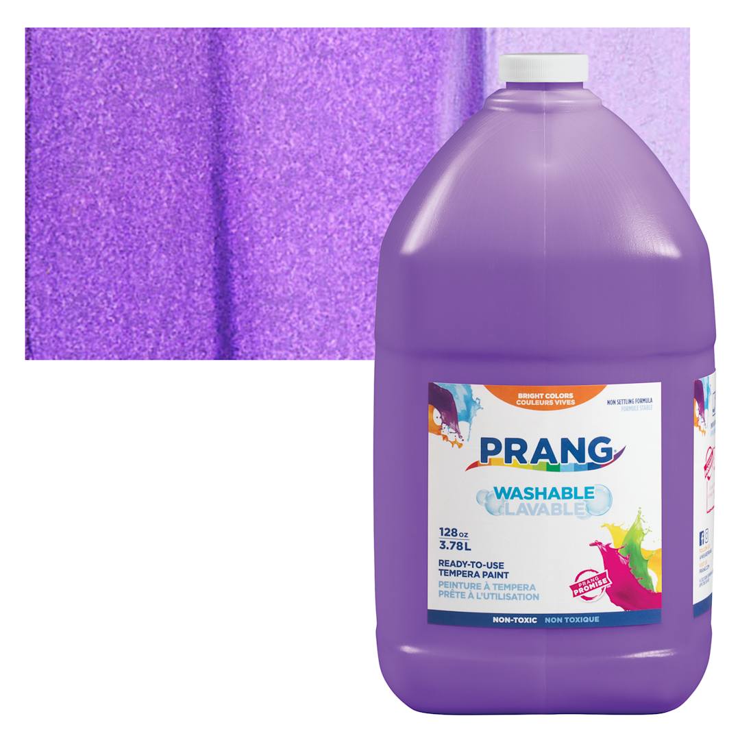 Open in modal - Prang Ready-To-Use Washable Tempera Paint - Violet, Gallon and swatch
