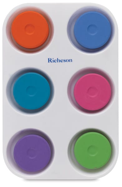 Open in modal - Richeson Tempera Cakes in Tray - Large, Secondary Colors, Set of 6 