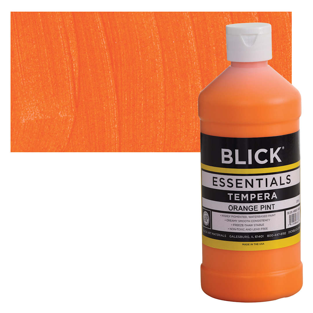 Open in modal - Blick Essentials Tempera - Orange, Pint and swatch