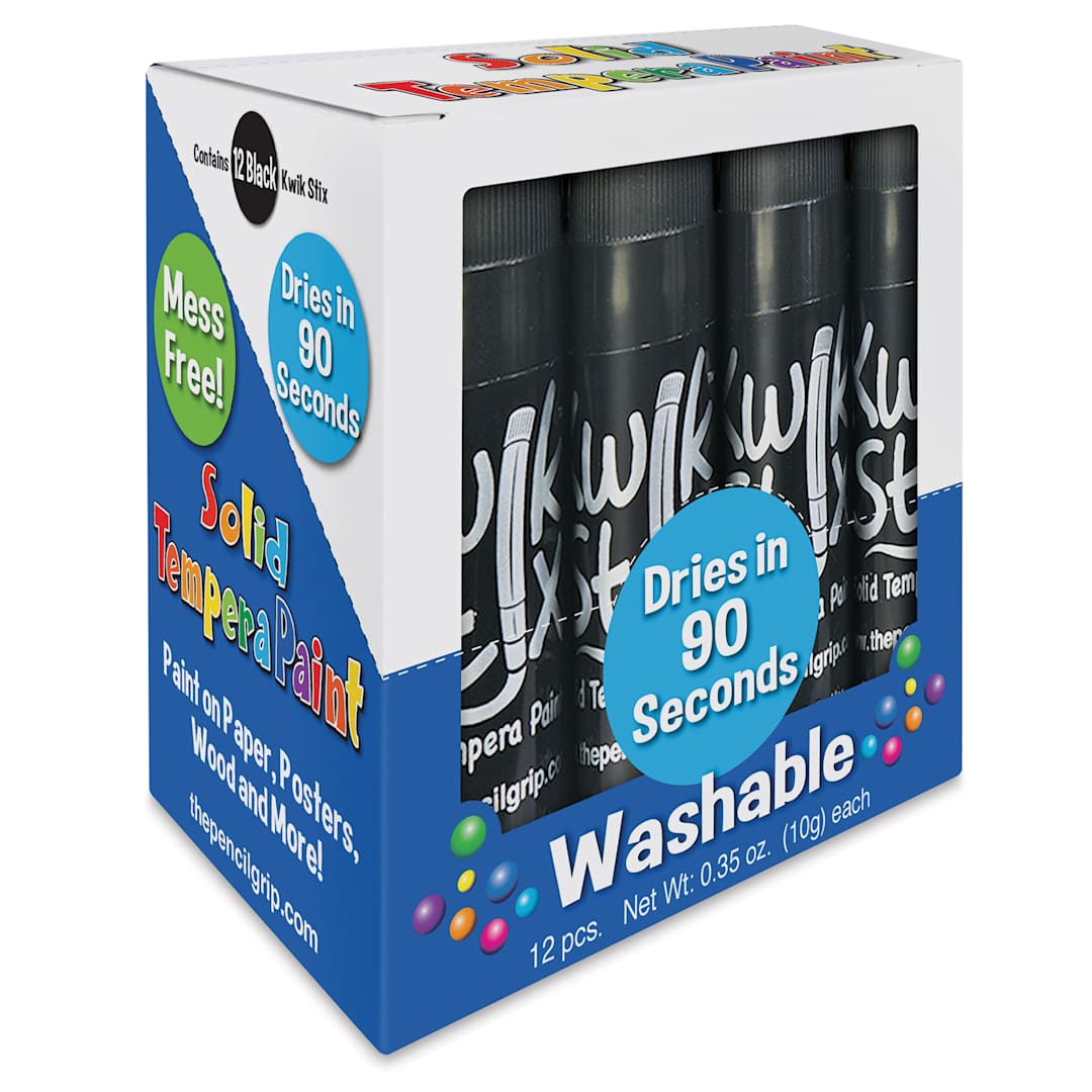 Open in modal - Kwik Stix Tempera Paint Sticks - Black, Set of 12