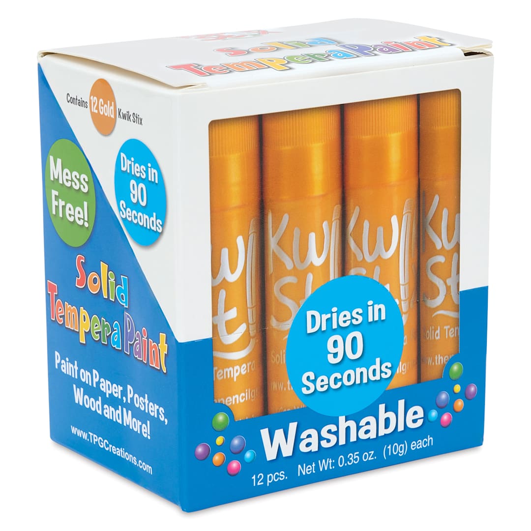 Open in modal - Kwik Stix Tempera Paint Sticks - Set of 12, Gold