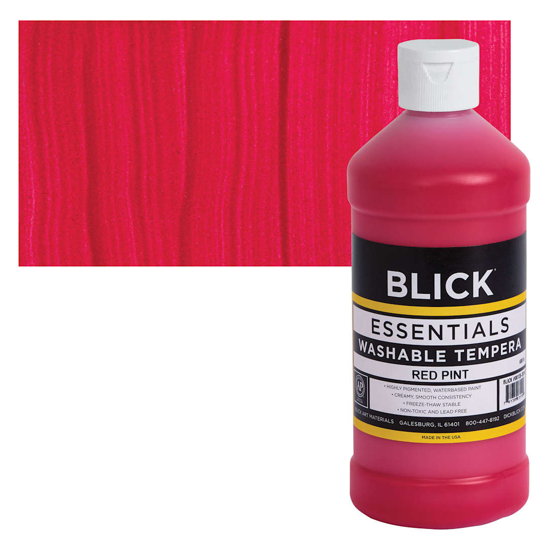 Open in modal - Blick Washable Tempera Paint - Red, 16 oz and swatch
