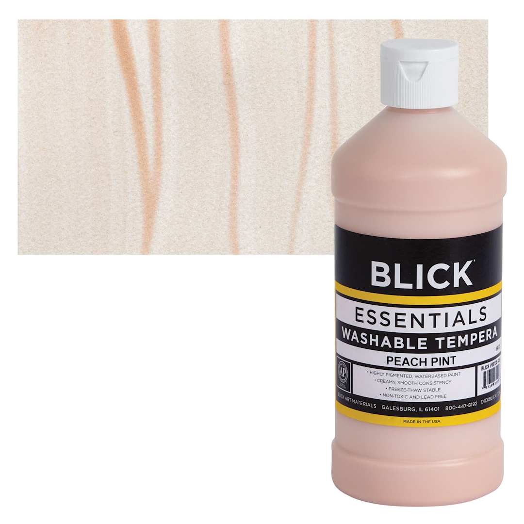 Open in modal - Blick Washable Tempera Paint - Peach, 16 oz and swatch