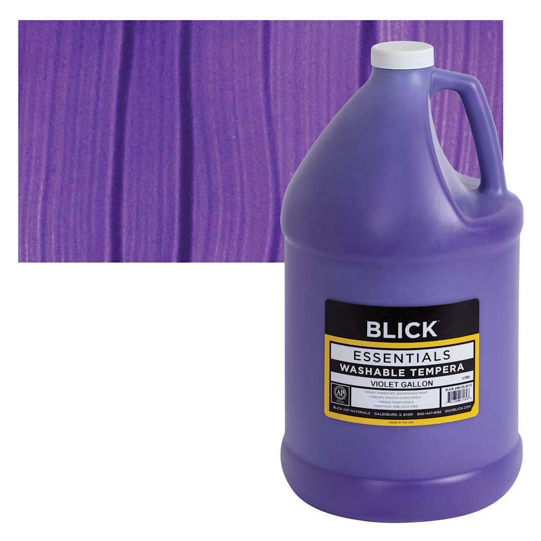 Open in modal - Blick Washable Tempera Paint - Violet, Gallon and swatch