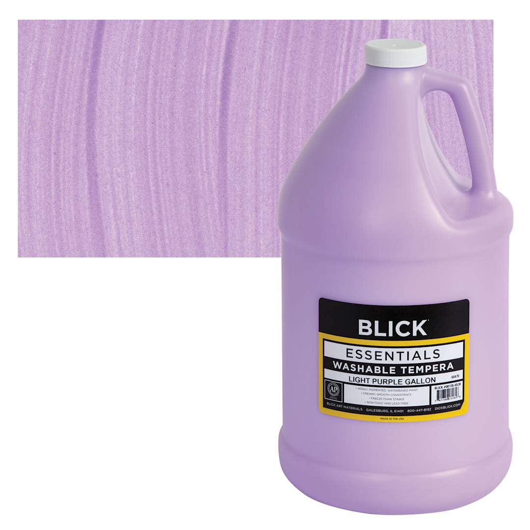 Open in modal - Blick Washable Tempera Paint - Light Purple, Gallon and swatch