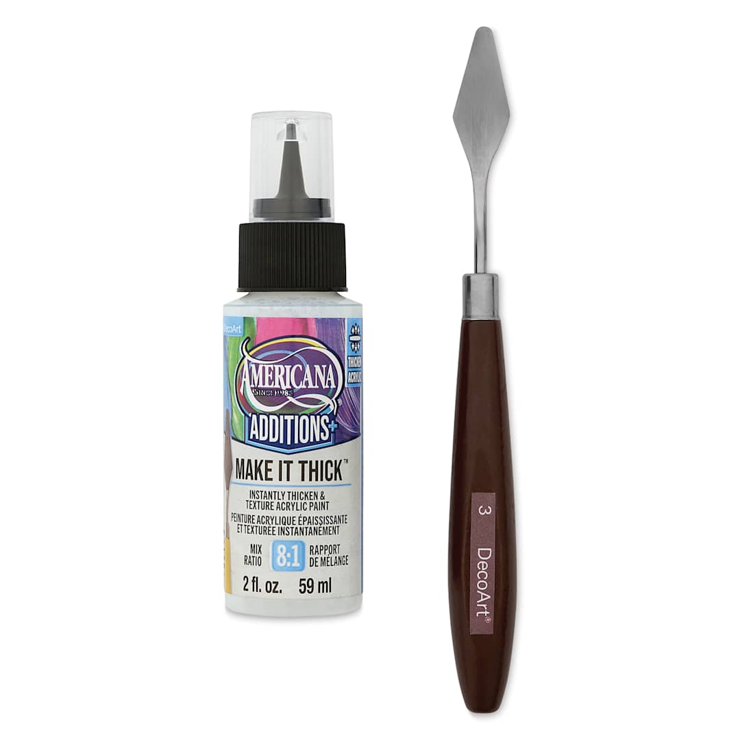 Open in modal - DecoArt Americana Additions Make It Thick Acrylic Medium - Kit contents