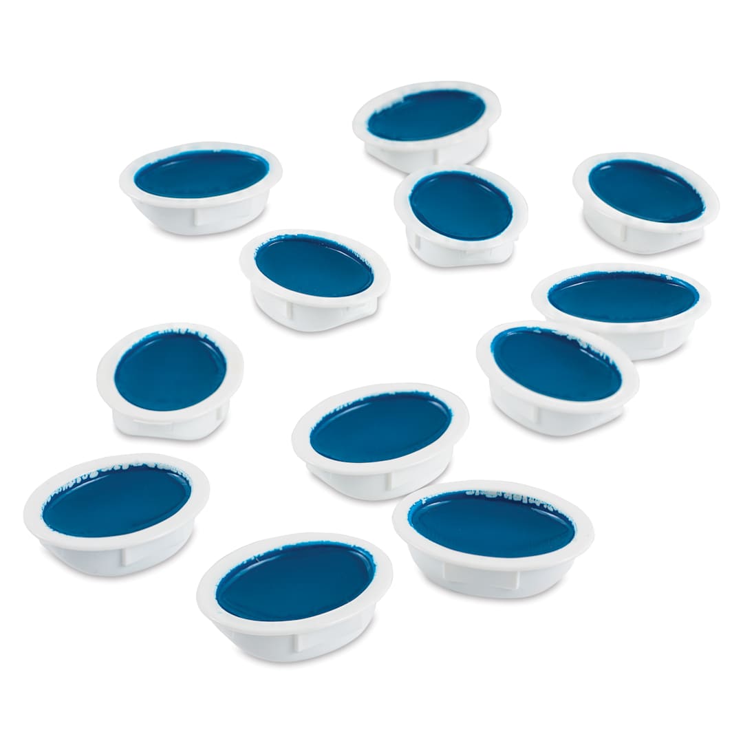 Open in modal - Prang Watercolor Refills - Oval, pkg of 12 Turquoise Blue, Half Pans