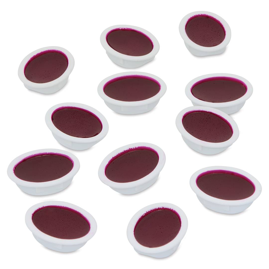 Open in modal - Prang Watercolor Refills - Oval, pkg of 12 Red-Violet, Half Pans