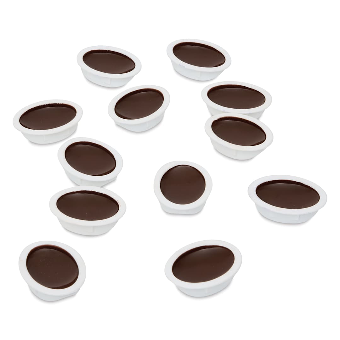 Open in modal - Prang Watercolor Refills - Oval, pkg of 12 Brown, Half Pans