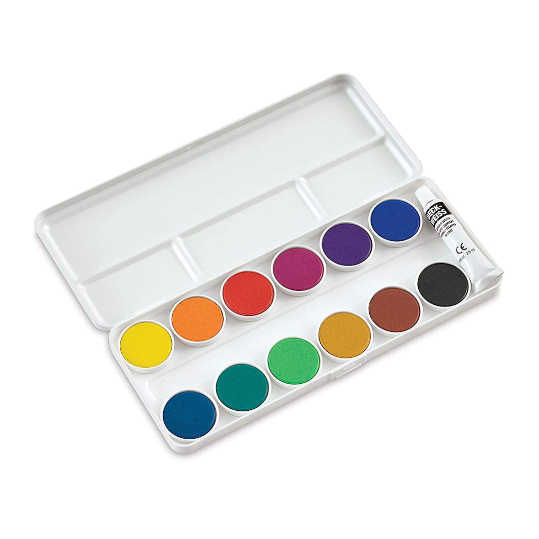 Open in modal - Talens Watercolor Pans - Opaque, Set of 12 colors, Pan