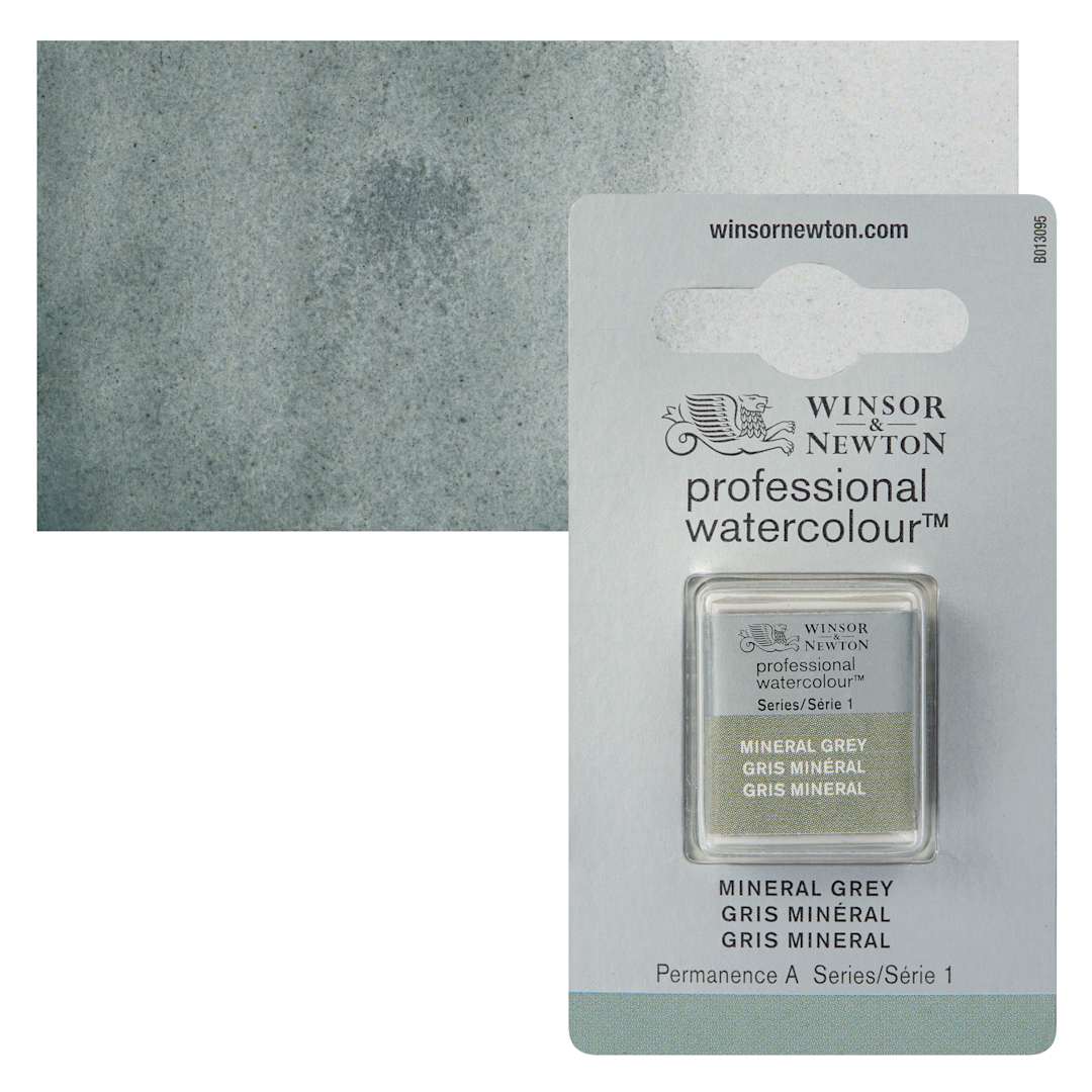 Open in modal - Winsor & Newton Professional Watercolor - Mineral Gray, Half Pan and swatch