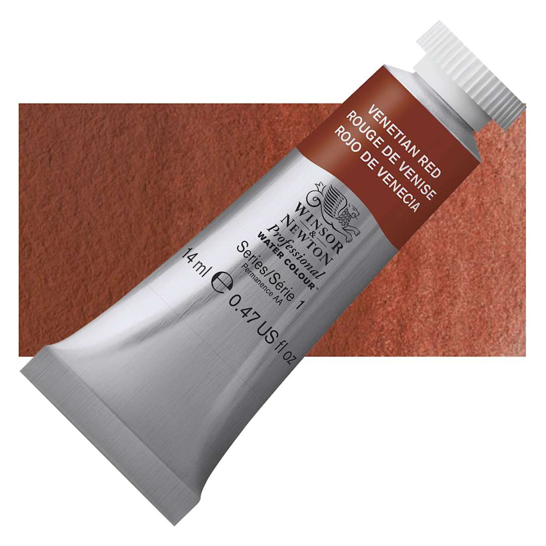 Open in modal - Winsor & Newton Professional Watercolor - Venetian Red, 14 ml Tube and swatch