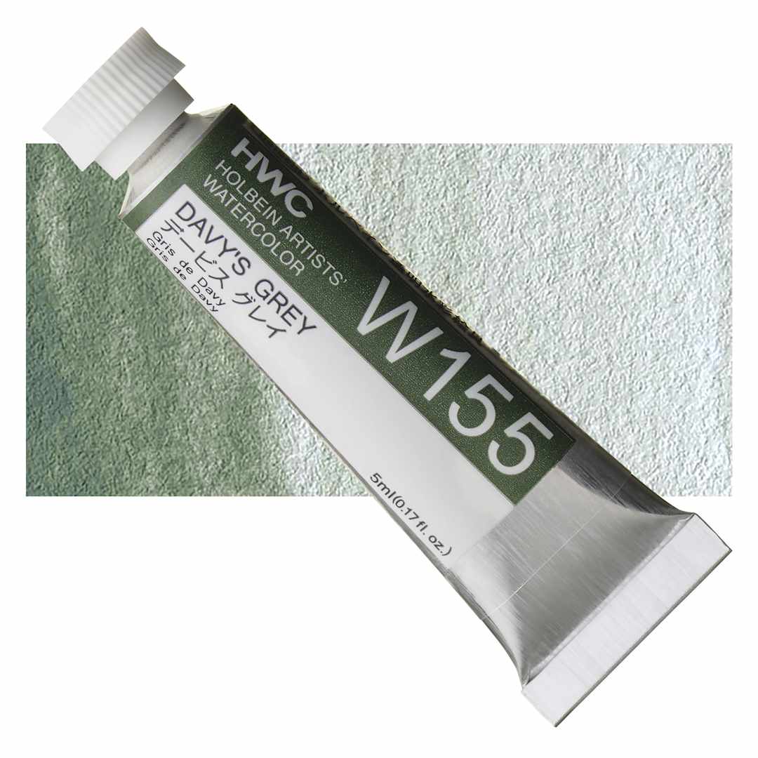 Open in modal - Holbein Artists' Watercolor - Davy's Grey, 5 ml tube and swatch
