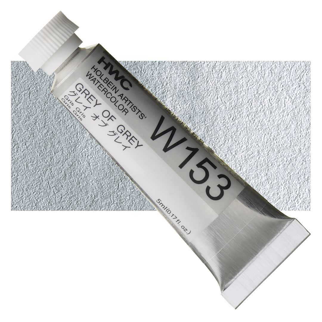Open in modal - Holbein Artists' Watercolor - Grey of Grey, 5 ml tube and swatch