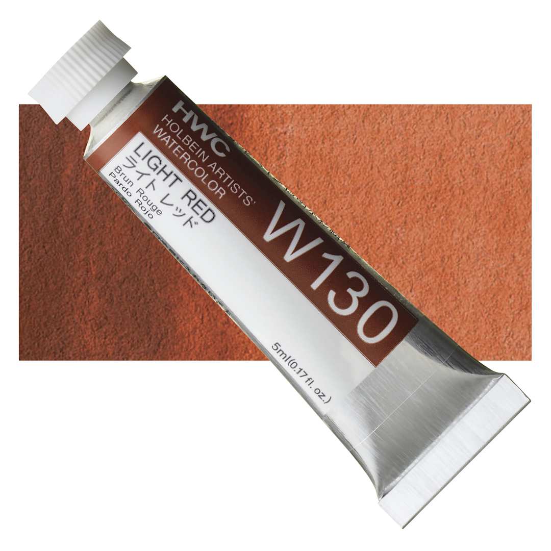 Open in modal - Holbein Artists' Watercolor - Light Red, 5 ml tube and swatch