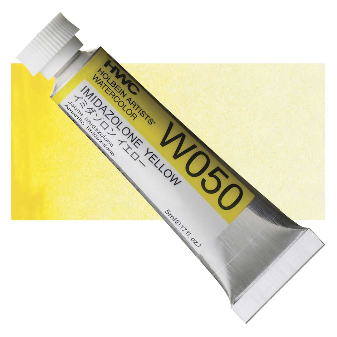 Open in modal - Holbein Artists' Watercolor - Imidazolone Yellow, 5 ml tube and swatch
