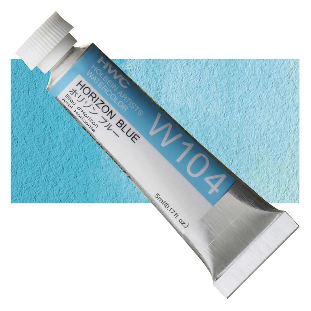 Open in modal - Holbein Artists' Watercolor - Horizon Blue, 5 ml tube and swatch
