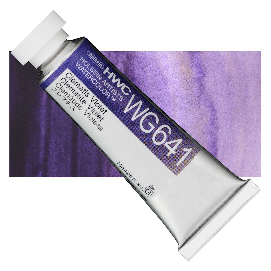 Open in modal - Holbein Artists' Watercolor - Clematis Violet, 15 ml and swatch