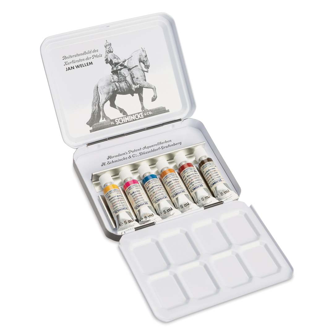 Open in modal - Schmincke Horadam Aquarell Artist Watercolor - Set of 6, Retro II, 5 ml Tubes