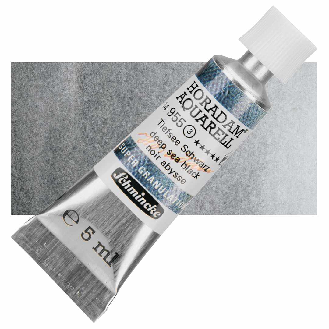 Open in modal - Schmincke Horadam Aquarell Watercolor - Deep Sea Black, 5 ml tube and swatch