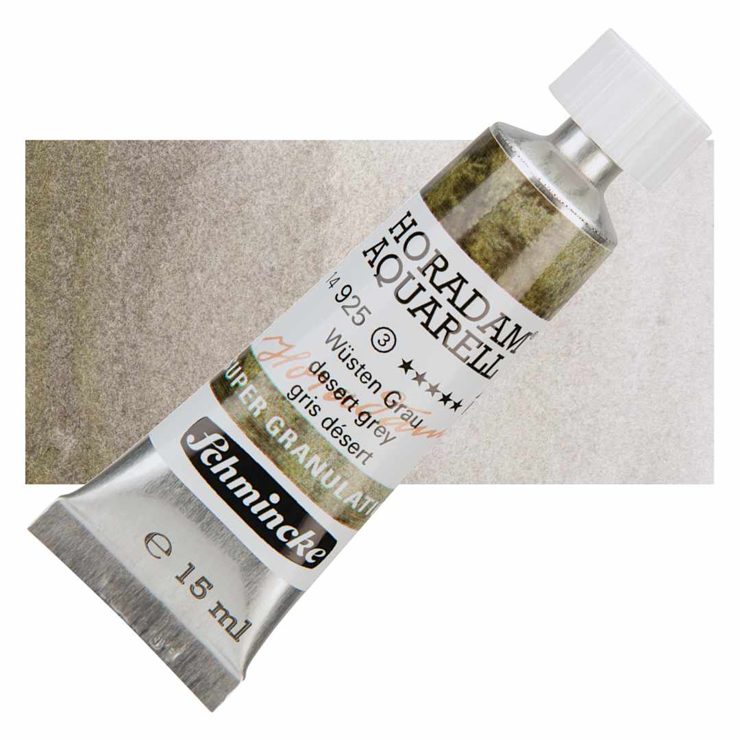 Open in modal - Schmincke Horadam Aquarell Artist Watercolor - Desert Grey, Supergranulation, 15 ml, Tube and swatch