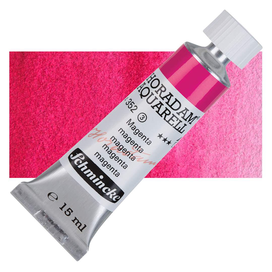 Open in modal - Schmincke Horadam Aquarell Watercolor - Magenta, 15 ml tube and swatch