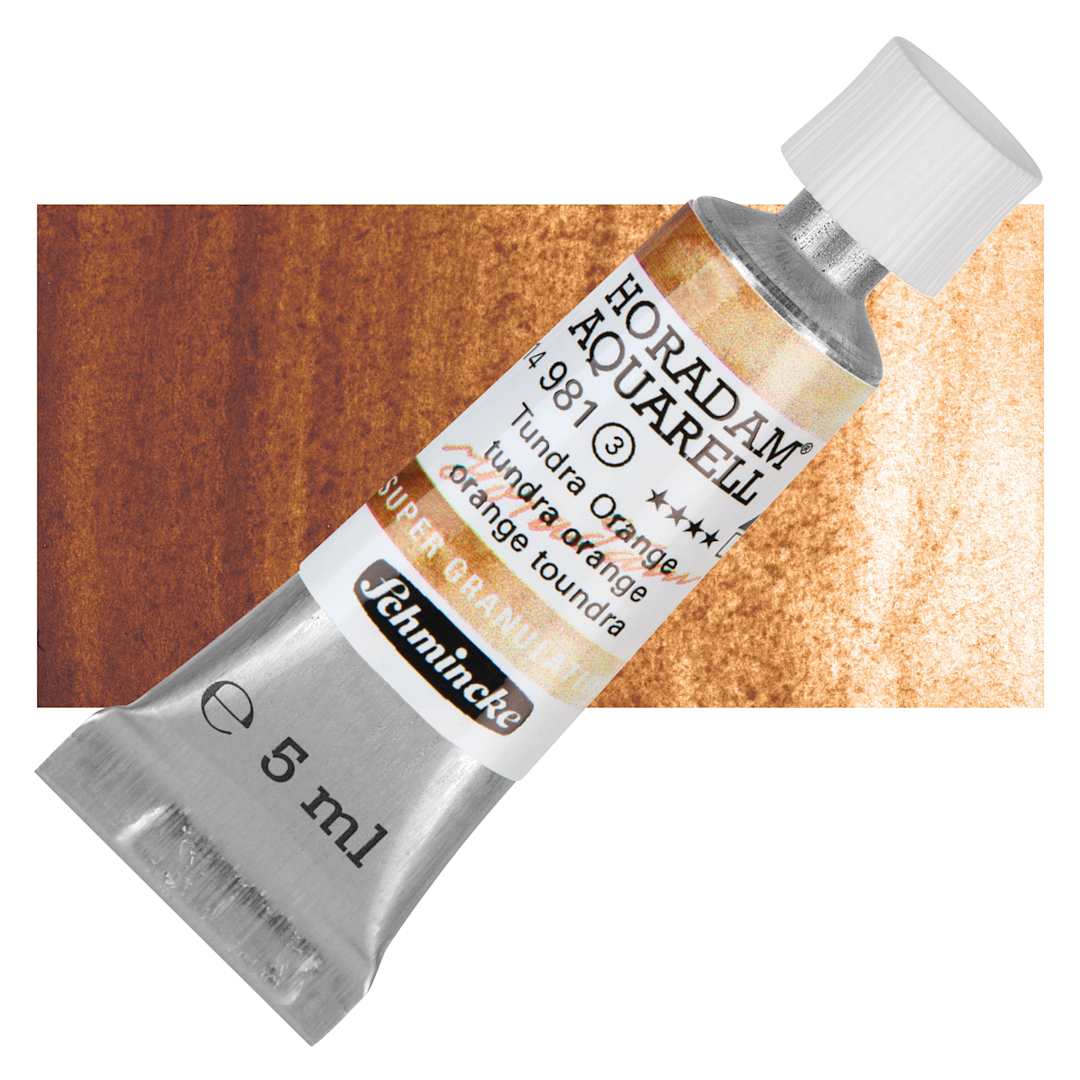 Open in modal - Schmincke Horadam Aquarell Artist Watercolor - Tundra Orange, 5 ml tube and swatch