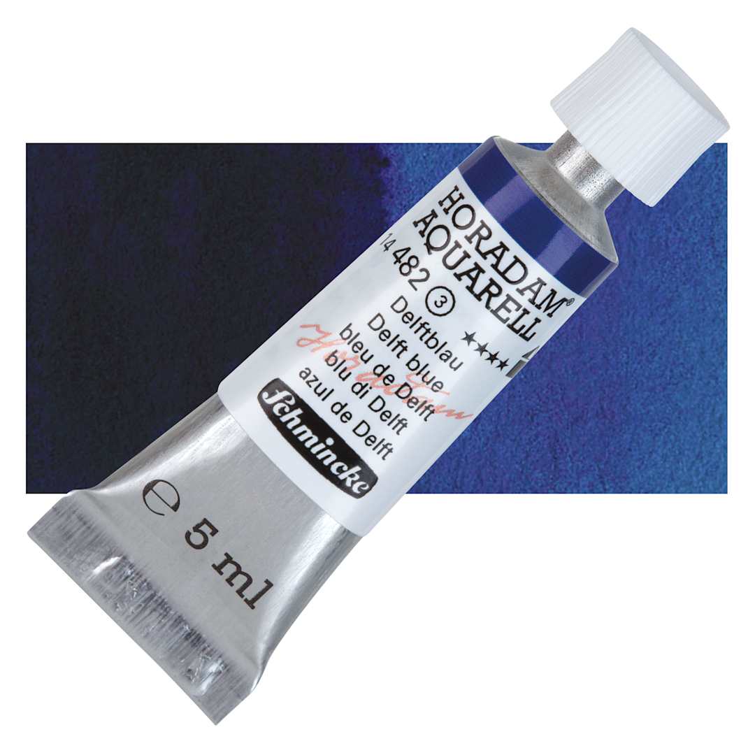 Open in modal - Schmincke Horadam Aquarell Watercolor - Delft Blue, 5 ml tube and swatch