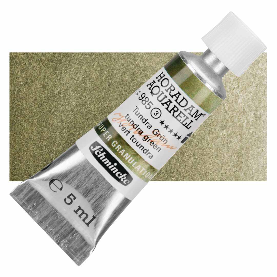 Open in modal - Schmincke Horadam Aquarell Artist Watercolor - Tundra Green, 5 ml tube and swatch