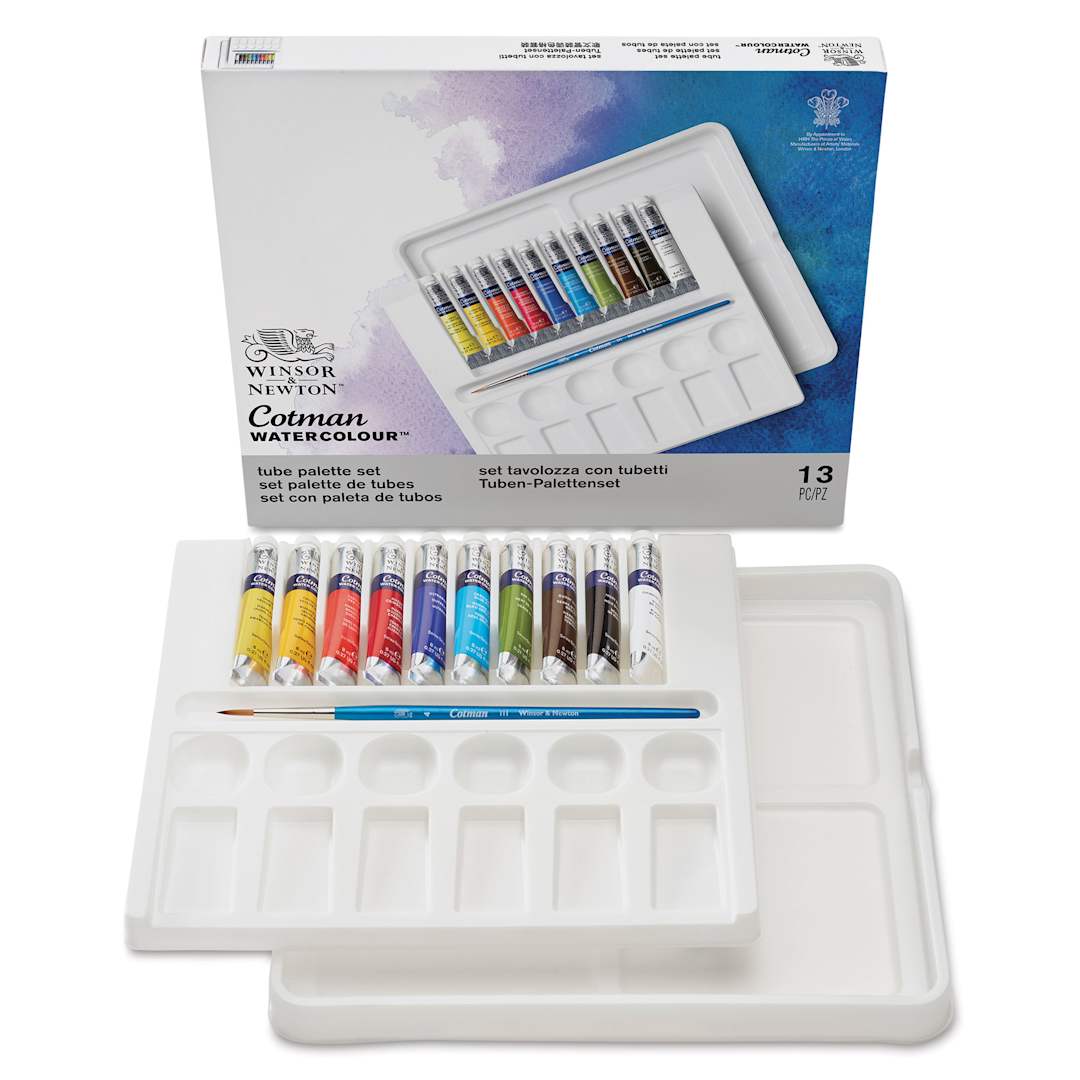 Open in modal - Winsor & Newton Cotman Watercolors - Assorted Colors, Tube Palette Set of 10, 8 ml tubes (Set contents)