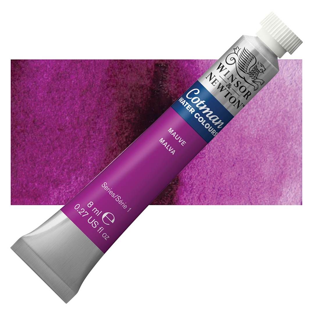 Open in modal - Winsor & Newton Cotman Watercolor - Mauve, 8 ml tube and swatch