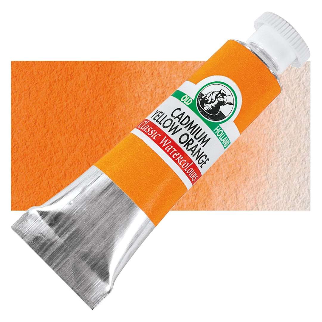 Open in modal - Old Holland Classic Artist Watercolor - Cadmium Yellow Orange, 6 ml tube and swatch