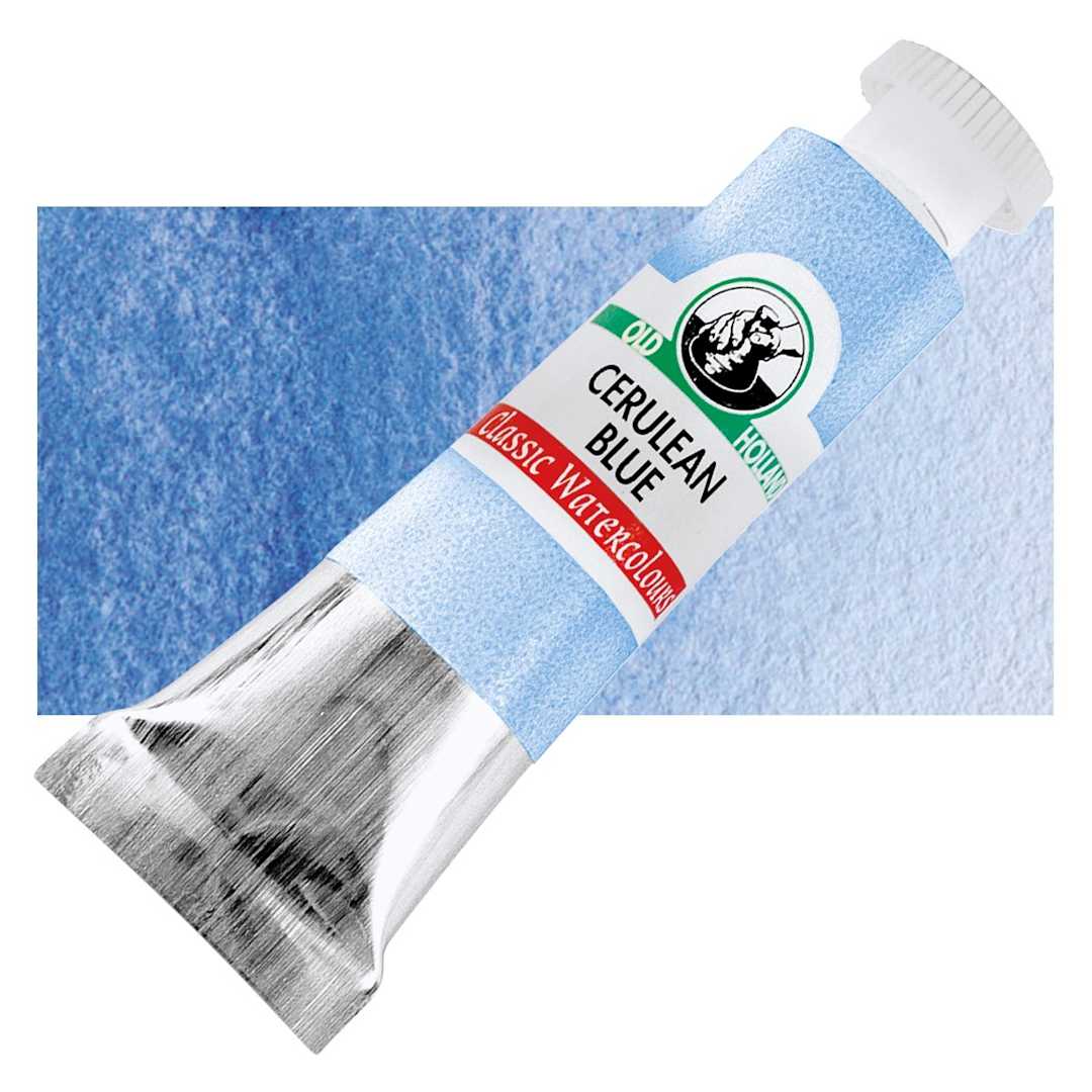 Open in modal - Old Holland Classic Artist Watercolor - Cerulean Blue, 6 ml tube and swatch