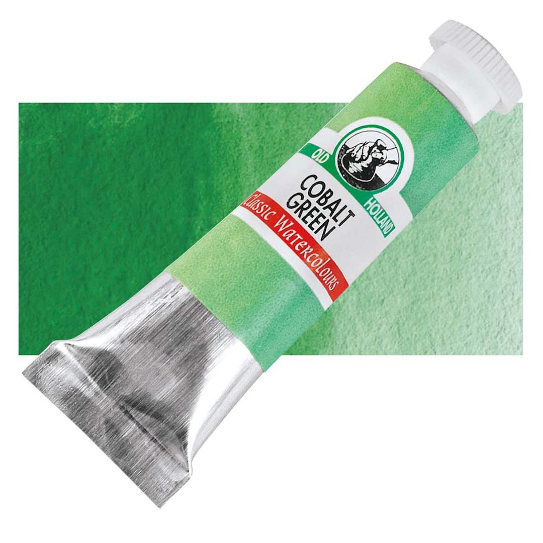 Open in modal - Old Holland Classic Artist Watercolor - Cobalt Green, 6 ml tube and swatch