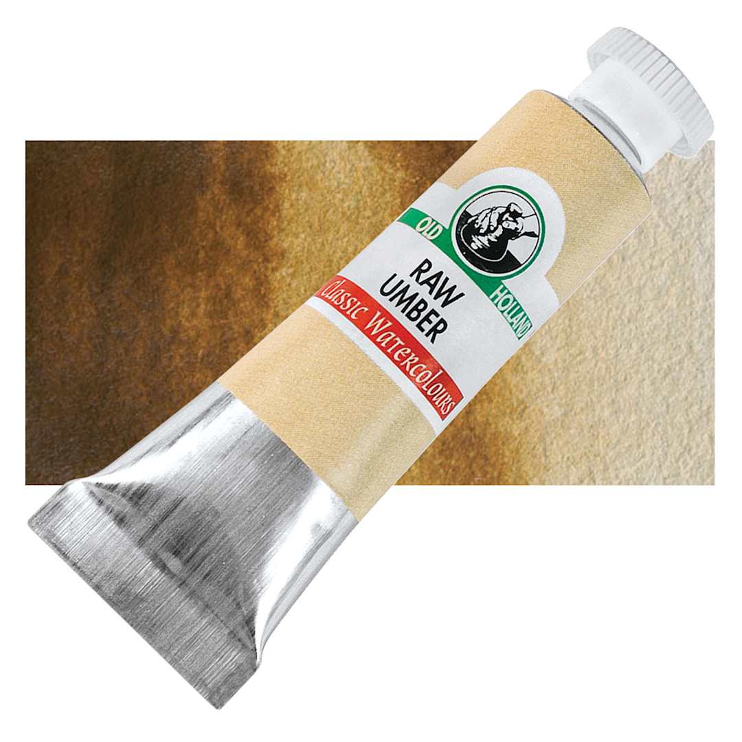 Open in modal - Old Holland Classic Artist Watercolor - Raw Umber, 6 ml tube and swatch