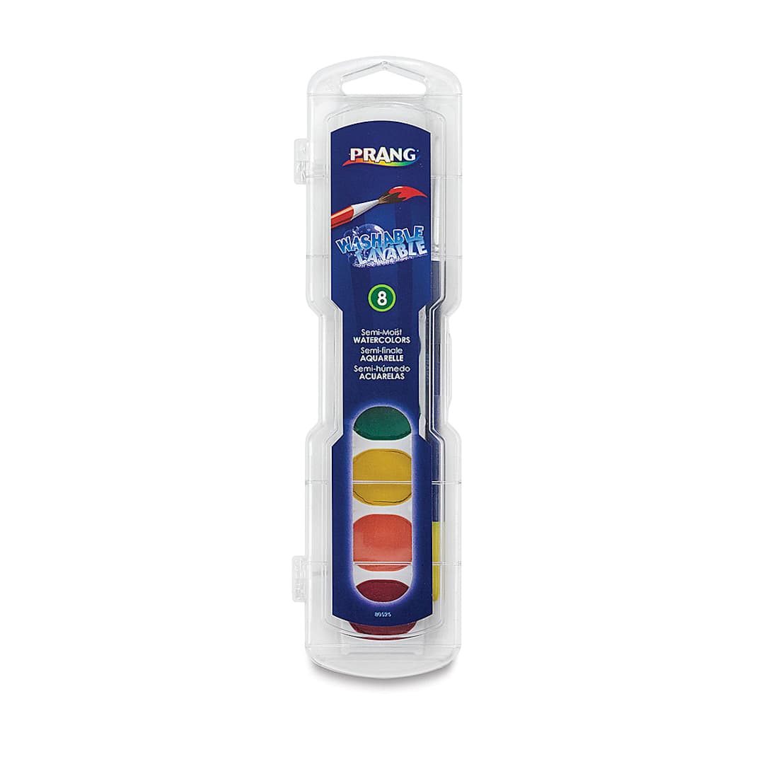 Open in modal - Prang Washable Watercolors - Oval Pans, Set of 8, front of the packaging