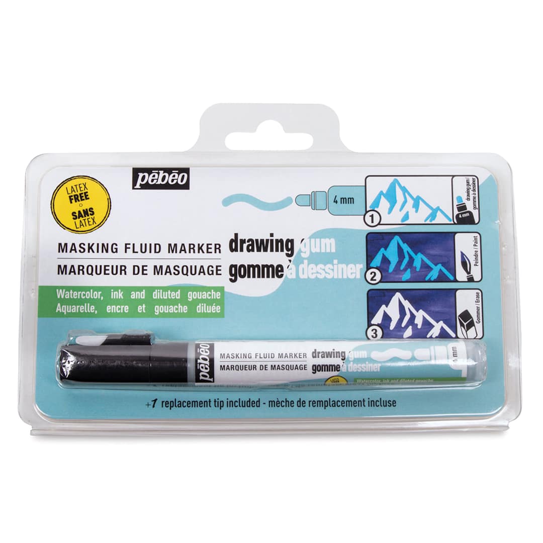 Open in modal - Pebeo Drawing Gum - Front of Latex-free marker package shown
