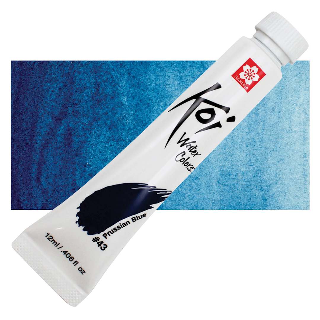 Open in modal - Sakura Koi Watercolor - Prussian Blue, 12 ml Tube and swatch